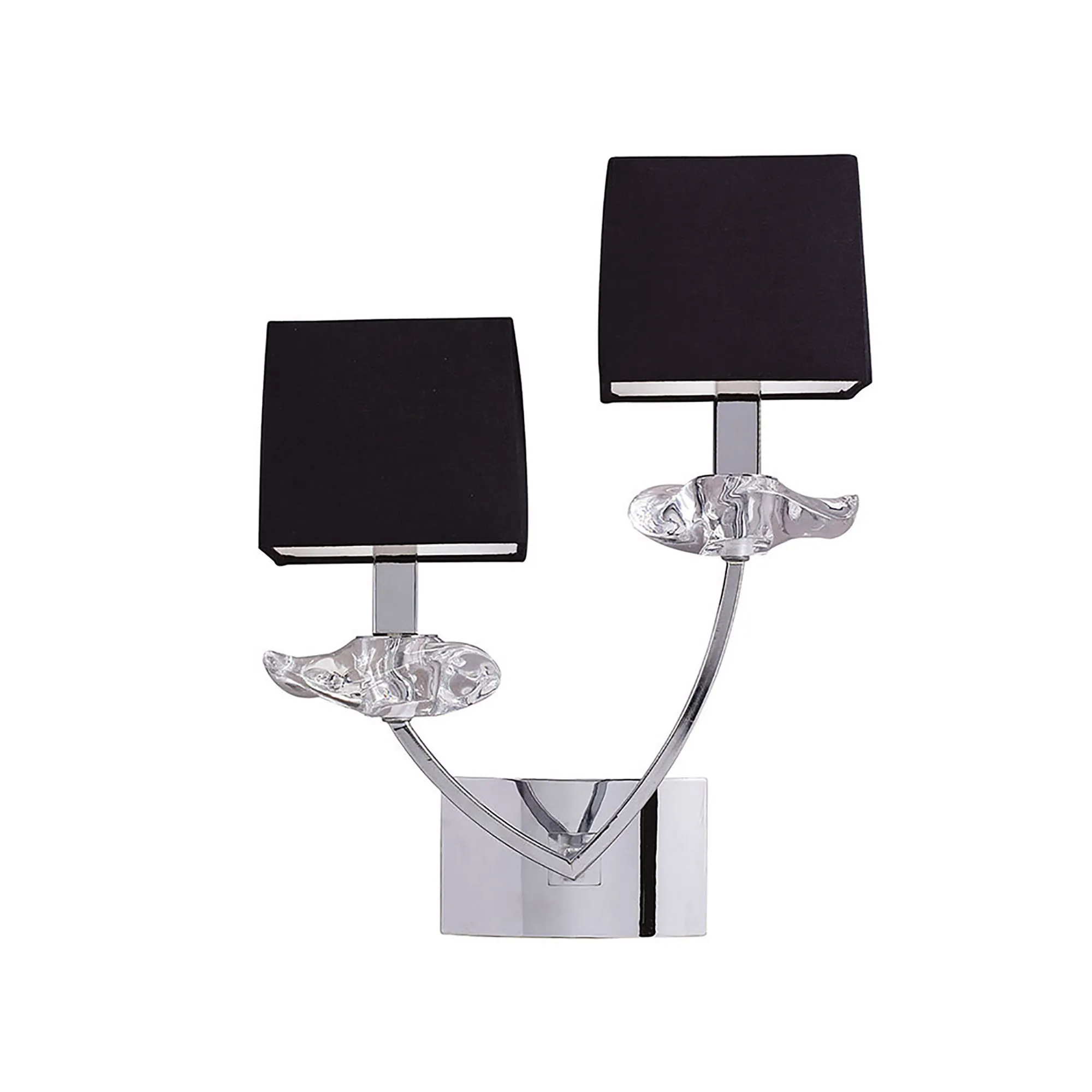 Akira Polished Chrome-Black Wall Lights Mantra Armed Wall Lights